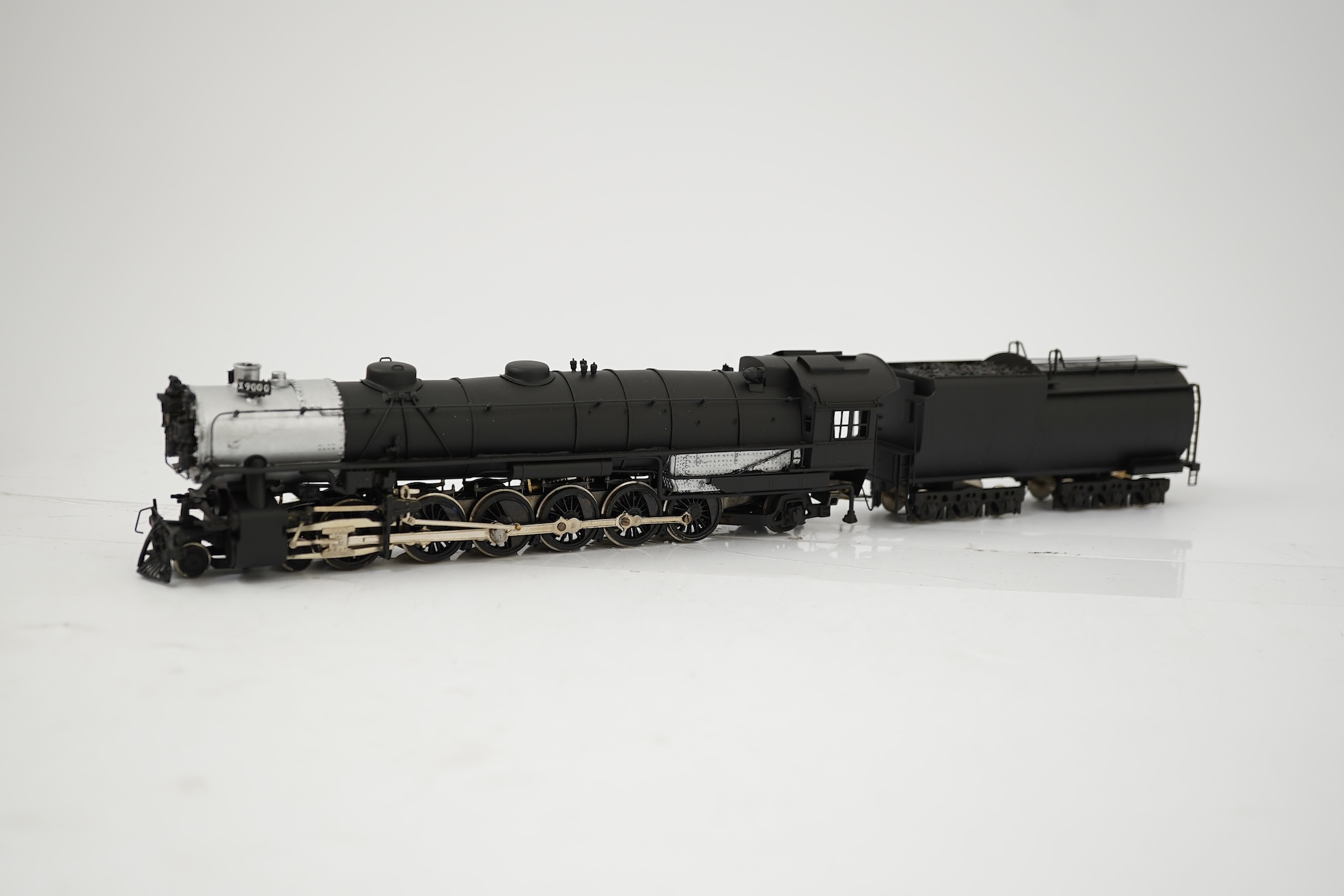 Two boxed HO gauge Union Pacific locomotives; an LMB Models model of Class 9000, 9000, 4-12-2 locomotive with bogie tender, together with another Japanese brass model of 4-4-2, 3300, locomotive with bogie tender, both po